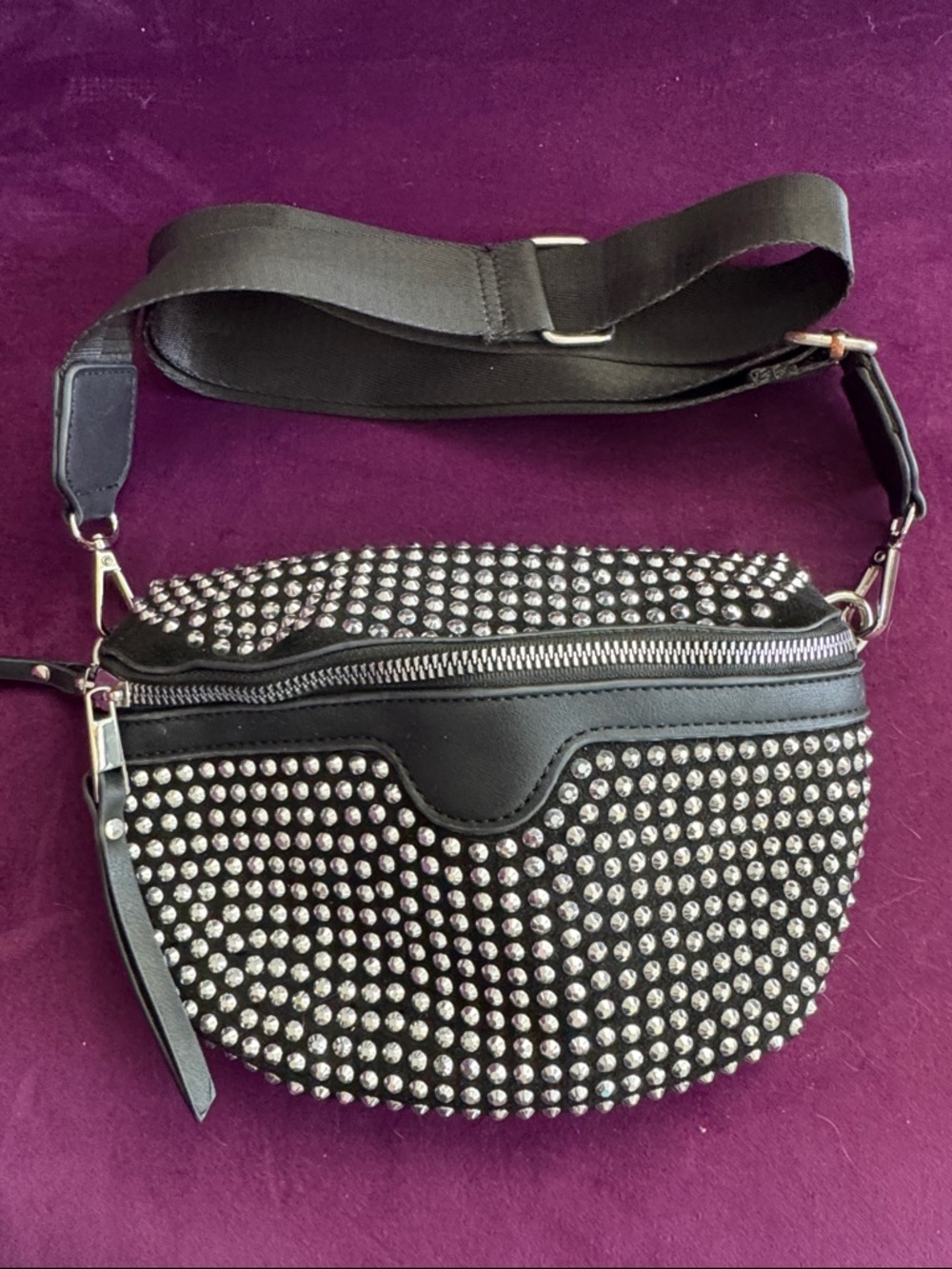 Black Studded Chic Crossbody Bag